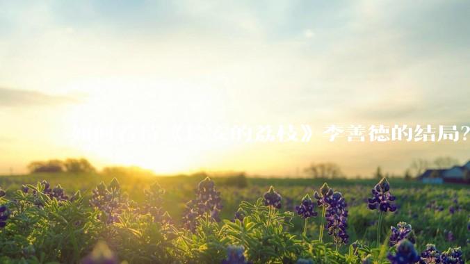 如何看待《长安的荔枝》李善德的结局？